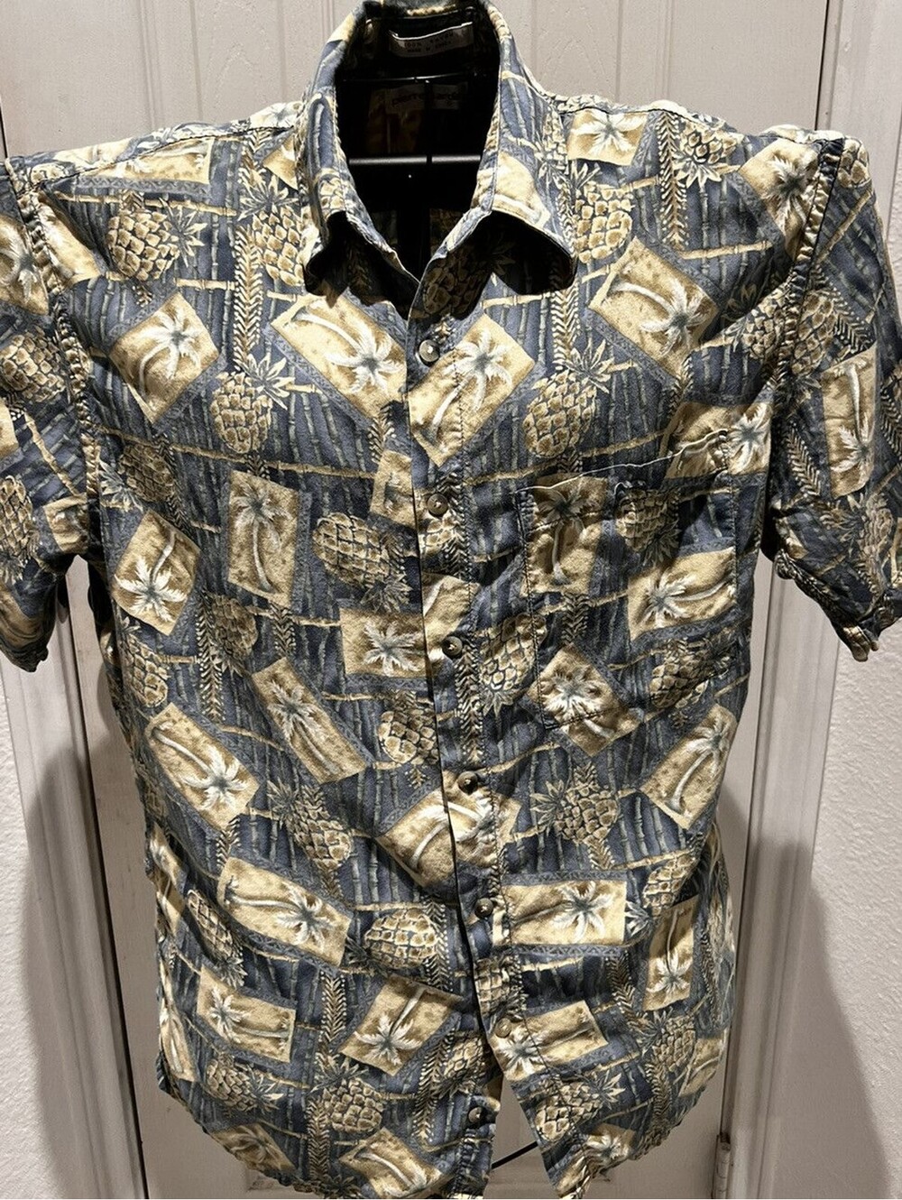 Pierre Cardin Men’s Short Sleeve Hawaiian Island Shirt Vintage Size L